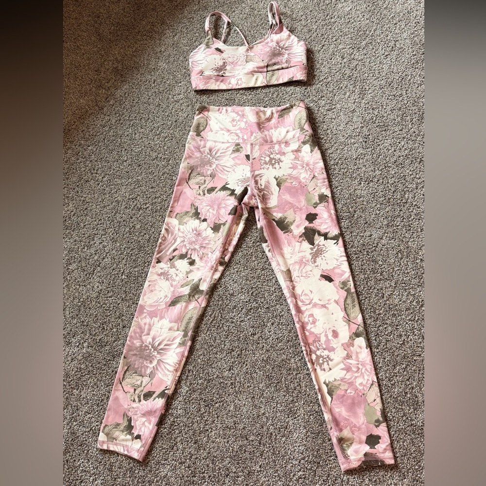 NWT - Marika Pink and Green Floral two-piece Activewear